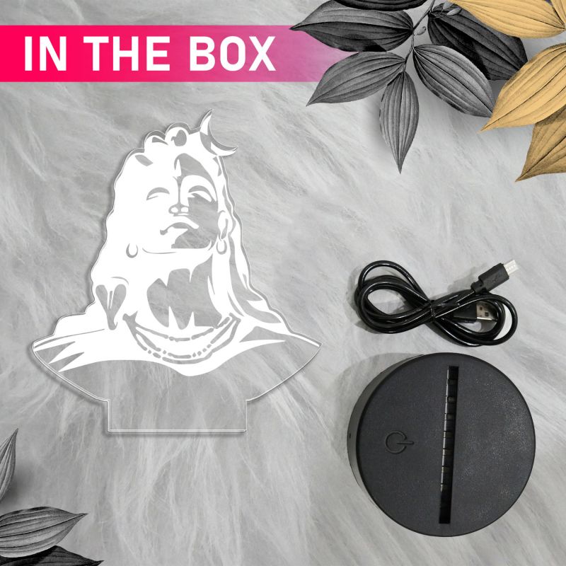 Shiva Adiyogi 3D Illusion Night lamp for Home Decoration Night lamp 7 Color Changing Light with Remote Control